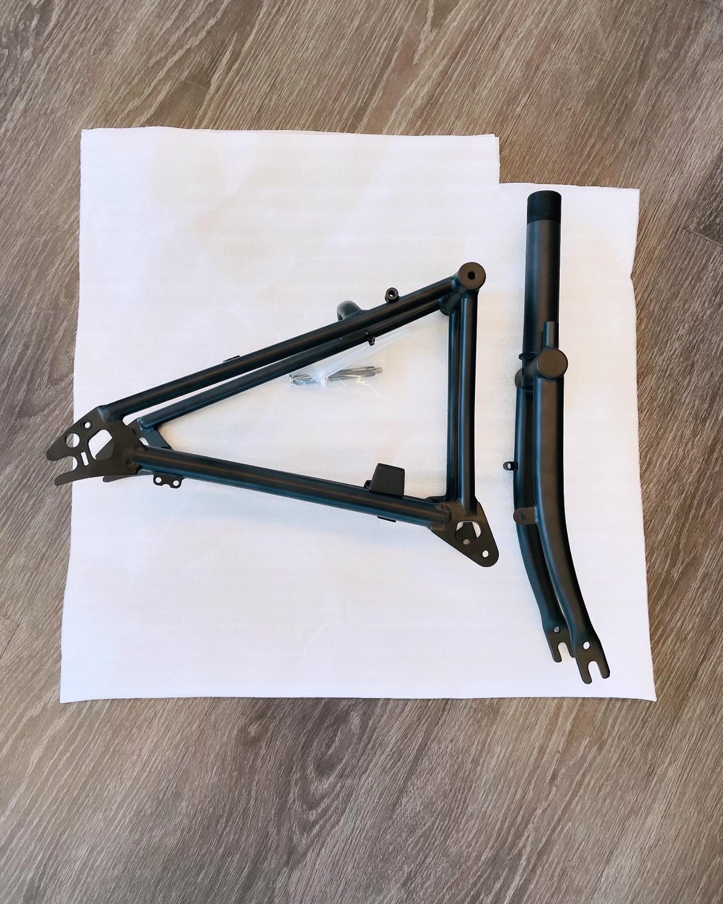 Titanium fork and rear triangle set inclusive of installation B Spokes