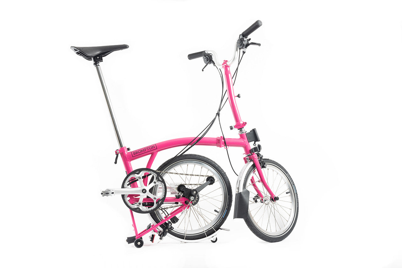 Brompton pink sale folding bike