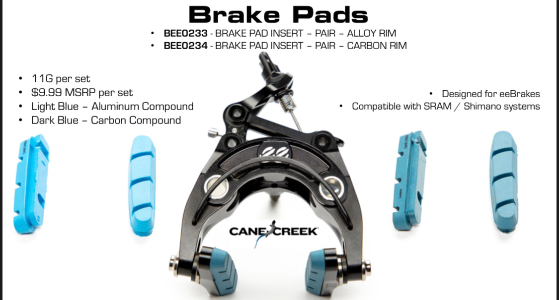 Cane Creek Carbon Rim Brake Pad Insert Pair B Spokes